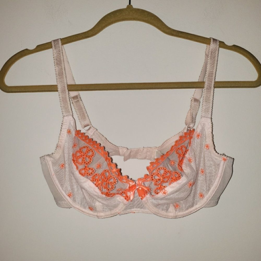 Panache Pink and Orange Lace Bra